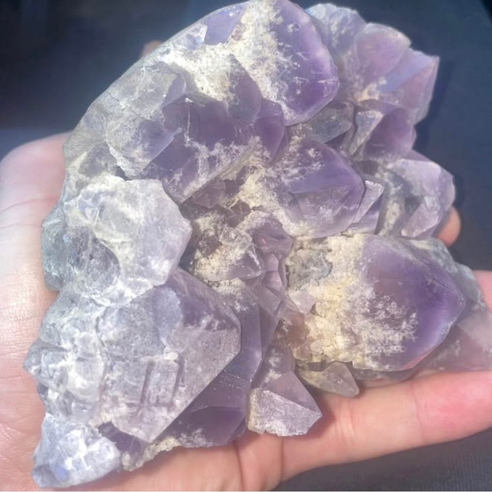 Purple Amethyst Crystal Cluster Skull